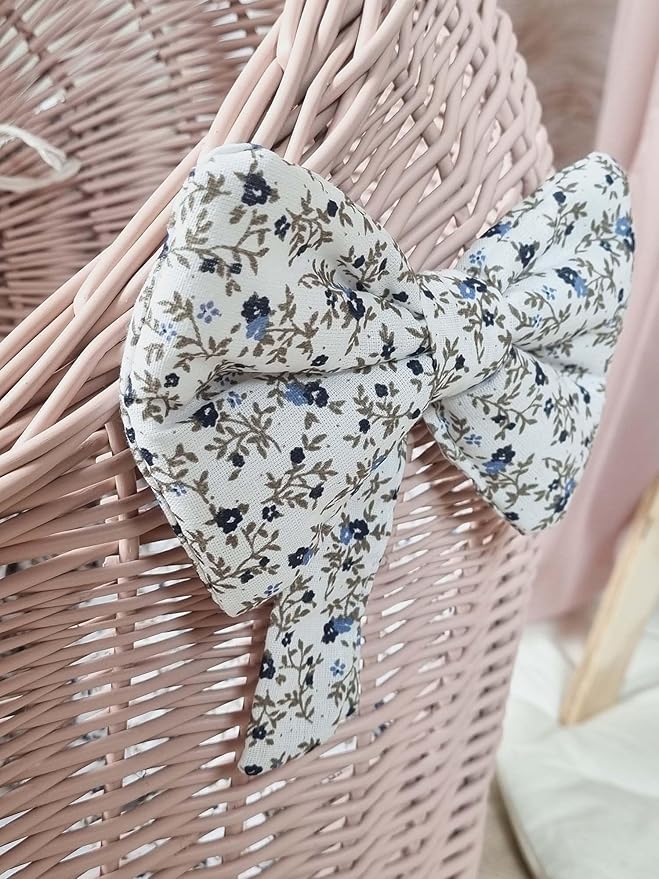 Handmade Rattan Doll Stroller with Bedding - European Artisan Crafted for 17 inch Dolls, Pink with Ivory Flowers | Doll Pram, Baby Walker Toy for Imaginative Play & Role Play | Gift for Girls