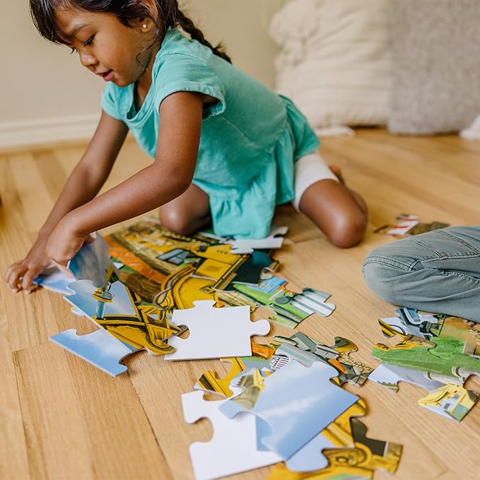 Melissa & Doug Building Site Floor Puzzle, 48 pc Jumbo Jigsaw Puzzle, Educational Screen Free Activity for Toddler, Preschoolers and Kids Ages 3+ (2 x 3 Feet) - FSC Certified