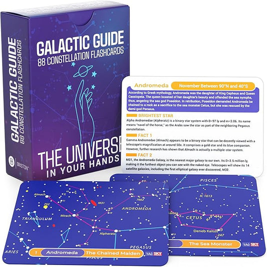 Briston 88 Constellation Astronomy Flash Cards: STEM Comprehensive Study - Celestial & Star Diagrams - Universe Exploration for Students, Teachers, Hobbyists, Grade School & Homeschool Learning