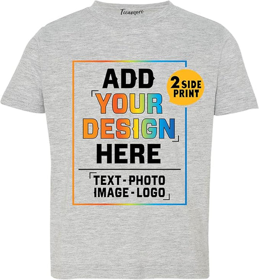 TEEAMORE Custom Front & Back Print T-Shirt Hoodie Sweatshirt Long Sleeve Tank Top with Your Image for Men Women Kids Baby