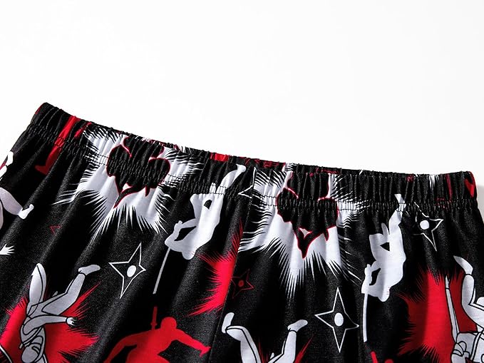 Beezizac Little Big Boys Pajamas Cozy Short Sleeves & Pants Cool 2-Piece PJ Set Kid Sleepwear Size 6-18