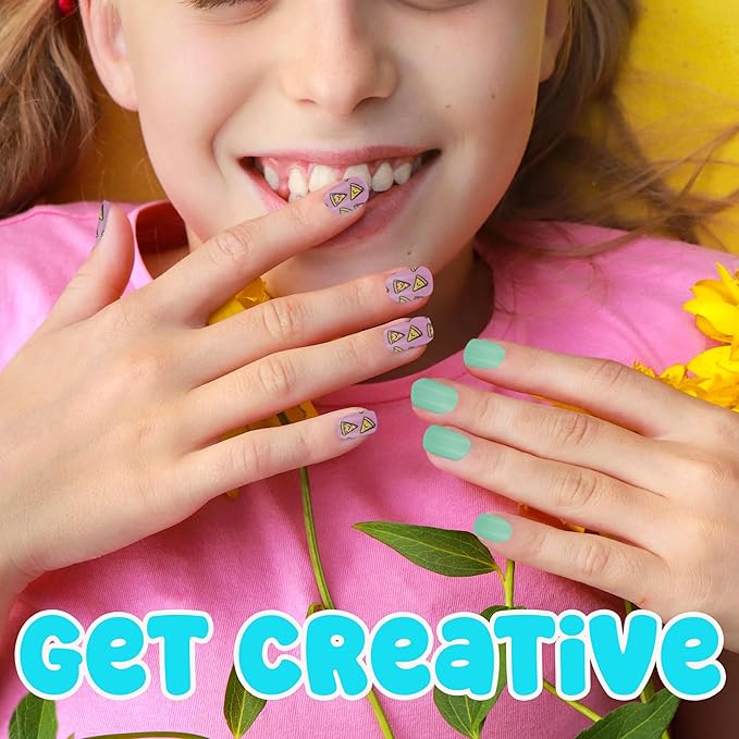 7 Day Manicure Collection - 84PC Press On Nail Set, Day-Of-The-Week Adhesive False Nails for Girls (GET IT GIRL Collection) – Colorful Novelty Designs Stick On Nails For Kids