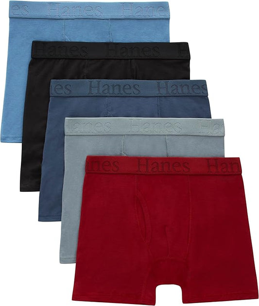 Hanes Ultimate Hanes Originals Ultimate Supersoft Boys' Boxer Brief Underwear, Assorted, 5-Pack