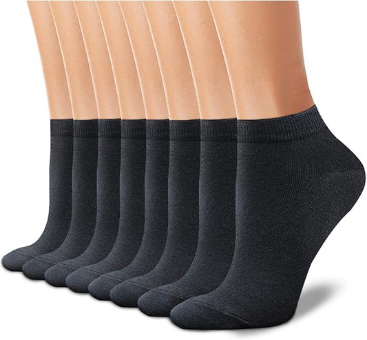 CHARKING 8 Pairs Ankle Socks for Women - Non Slip Cotton No Show Low Cut Casual Socks