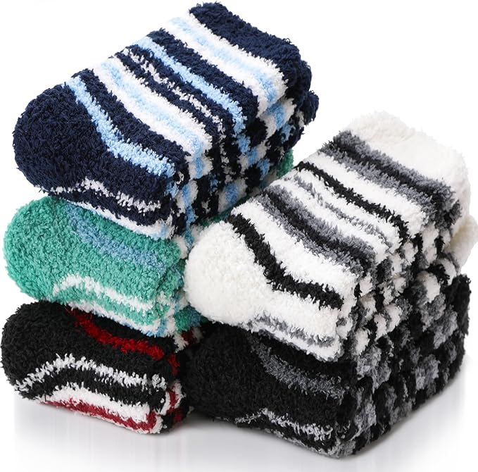 EBMORE Fuzzy Socks Warm Winter Slipper Fluffy Sleep Cozy Comfy Cabin Socks for Mens Womens