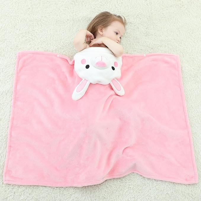 Baby Bath & Hooded Towels Kid Wearable Hoodie Blanket Baby Towels with Hood Soft Cozy Flannel Toddler Bath Towel Gifts for Boys Girls(Rabbit 50 * 40)