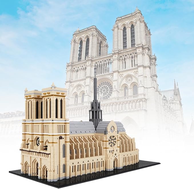 Building Blocks, Architecture Notre Dame de Paris Model Micro Mini Blocks Creative Building Blocks Set, 7380 PCS
