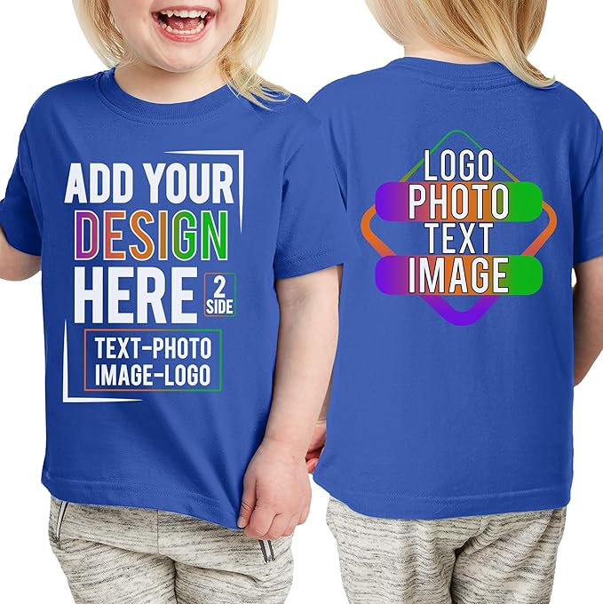 TEEAMORE Custom Front & Back Print T-Shirt Hoodie Sweatshirt Long Sleeve Tank Top with Your Image for Men Women Kids Baby