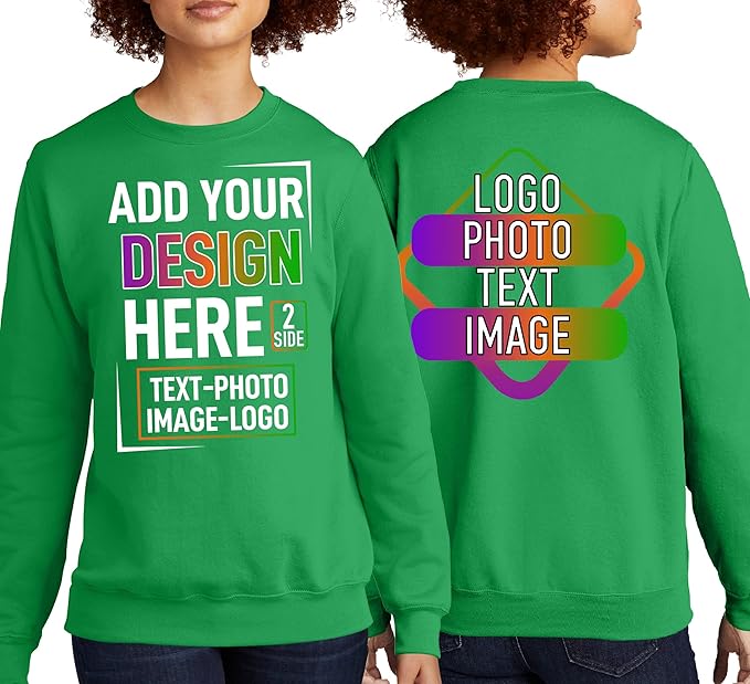 TEEAMORE Custom Front & Back Print T-Shirt Hoodie Sweatshirt Long Sleeve Tank Top with Your Image for Men Women Kids Baby