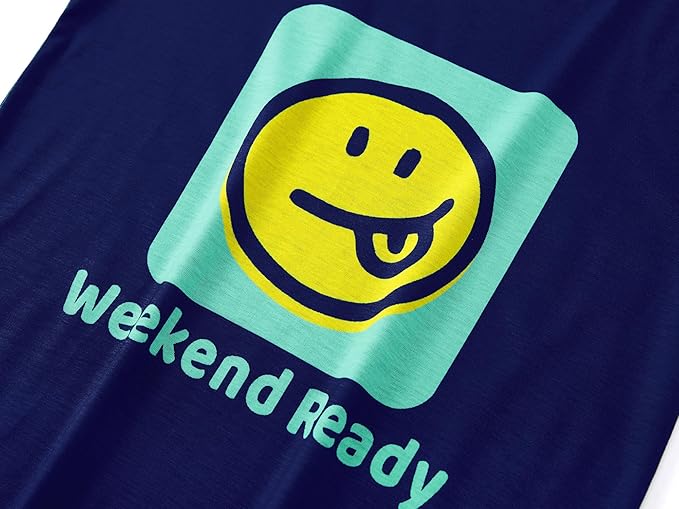 Tebbis Pajamas For Boys Fun Baseball Navy Blue Short Sleeves & Pants 2-Piece PJs Set Kid Comfy Sleepwear Size 6-18