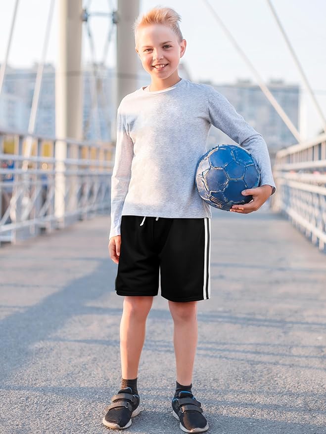 5 Pack Boys Shorts Boys Athletic Basketball Mesh Kids Soccer Gym Shorts Clothes Quick Dry Active Sports Shorts