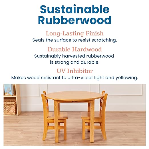 ECR4Kids Three Rung Ladderback Chair, 12in Seat Height, Classroom Seating, Honey, 2-Pack