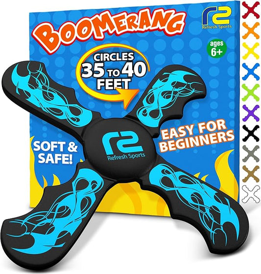 Outside Toys Boomerang For 5+ Year Boys Toys & Games - Soft Kid Toys Indoors or Outdoors - Toys For Kids Ages 4-8 - 5 Year Old Birthday Gift Cool Toddler Toys
