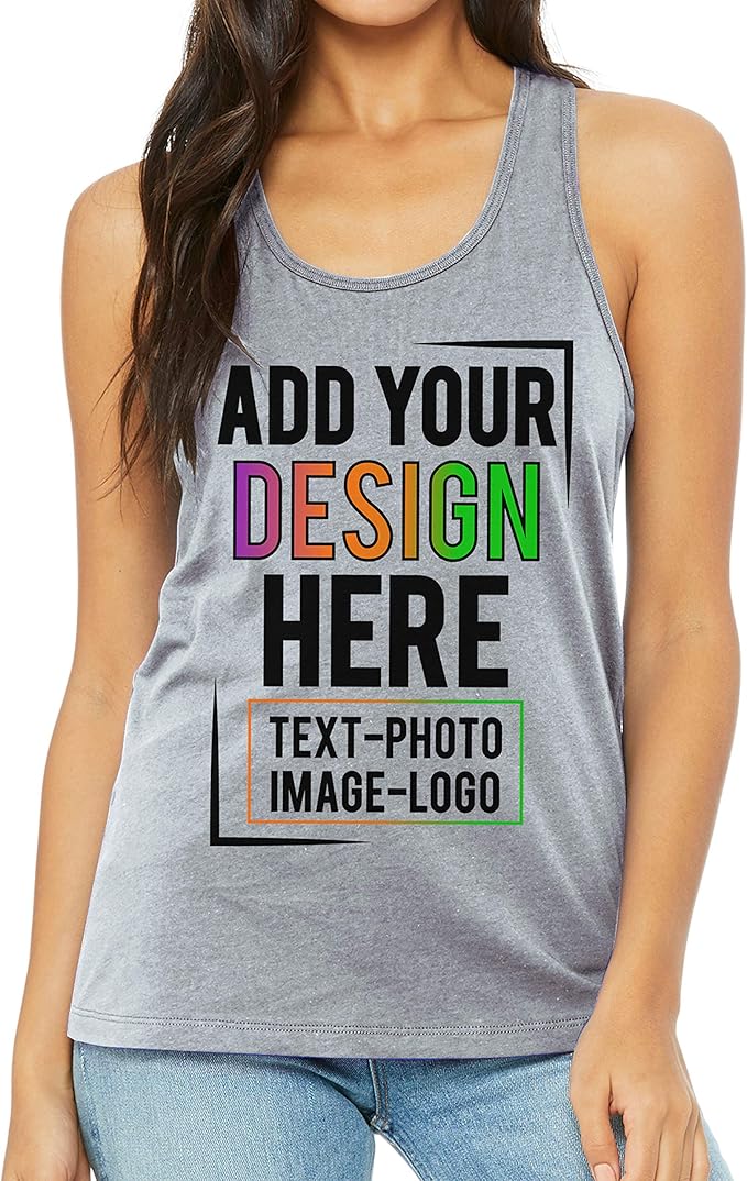 TEEAMORE Custom Front & Back Print T-Shirt Hoodie Sweatshirt Long Sleeve Tank Top with Your Image for Men Women Kids Baby