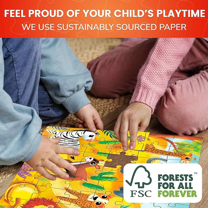 QUOKKA Puzzles for Kids Ages 4-6 - Set of 4x60 Jigsaw Puzzles for Toddlers 3-5 - Animals Toys for Children 6-8 yo - Gift Educational Game for Boys & Girls