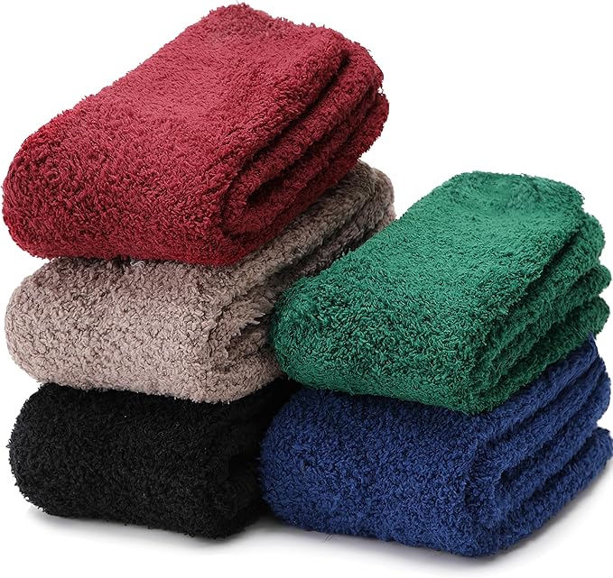 EBMORE Fuzzy Socks Warm Winter Slipper Fluffy Sleep Cozy Comfy Cabin Socks for Mens Womens
