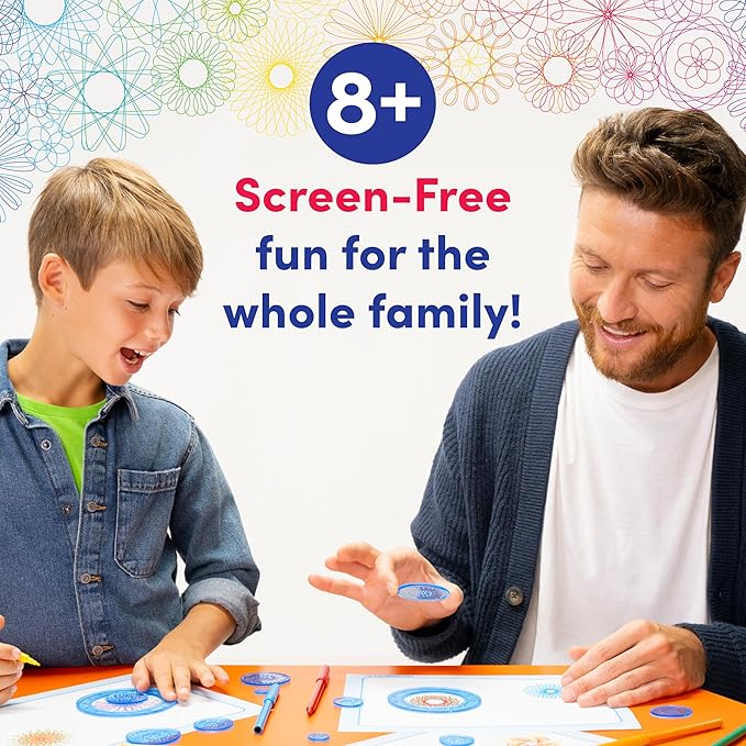 Spirograph with Markers, Arts and Crafts, Kids Toys, Art Supplies, Craft Supplies, Drawing Kit, Spiral Art, Classic Gear Design Kit, Markers, Design Sheet Included, Ages 8+