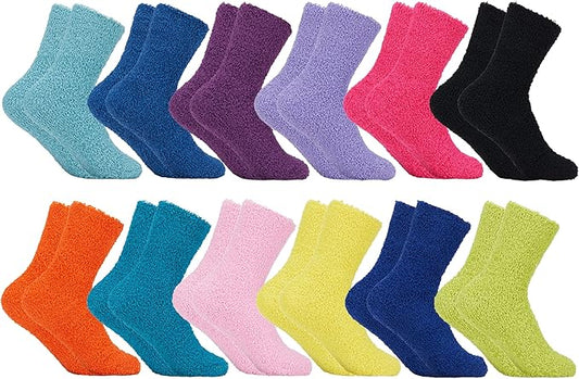Yacht & Smith Women Fuzzy Socks Crew Socks, Warm Butter Soft (9-11)