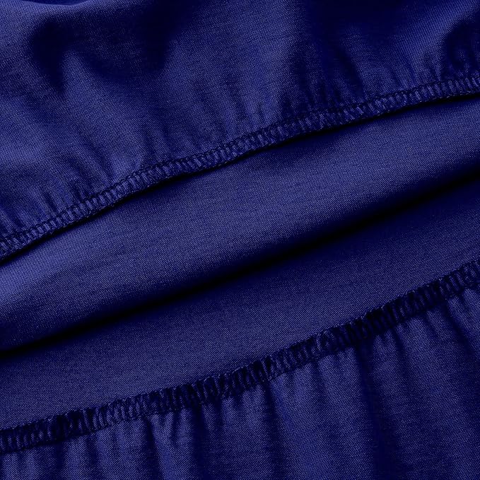 Bumeex Girl's Dresses Cotton Ruffle Sleeve Tiered Swing A-Line Cute Midi Casual Sundress