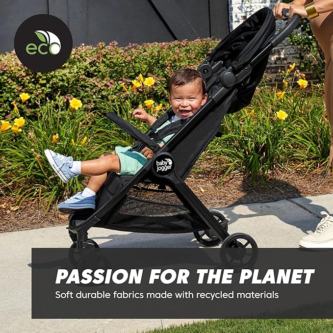 Baby Jogger City Tour 2 Ultra-Compact Carry-On Approved Travel Stroller in Eco Black with Belly-Bar Lightweight Easy Fold Ideal for Traveling and Everyday Adventures