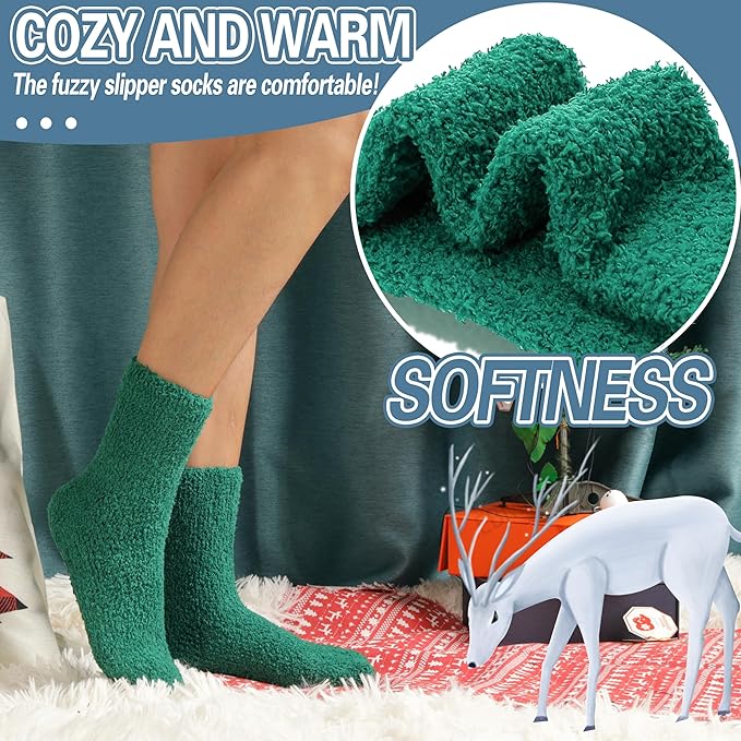 EBMORE Fuzzy Socks Warm Winter Slipper Fluffy Sleep Cozy Comfy Cabin Socks for Mens Womens