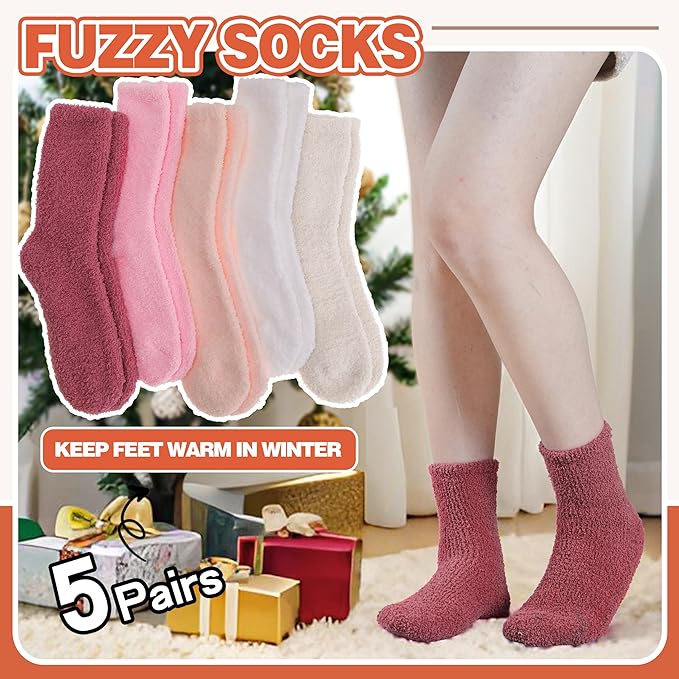 Fuzzy Socks Fluffy Thick Warm Winter Soft Cozy Plush Sleep Home Fleece Cabin Soft House Socks for Women Men