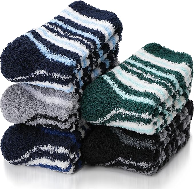 EBMORE Fuzzy Socks Warm Winter Slipper Fluffy Sleep Cozy Comfy Cabin Socks for Mens Womens