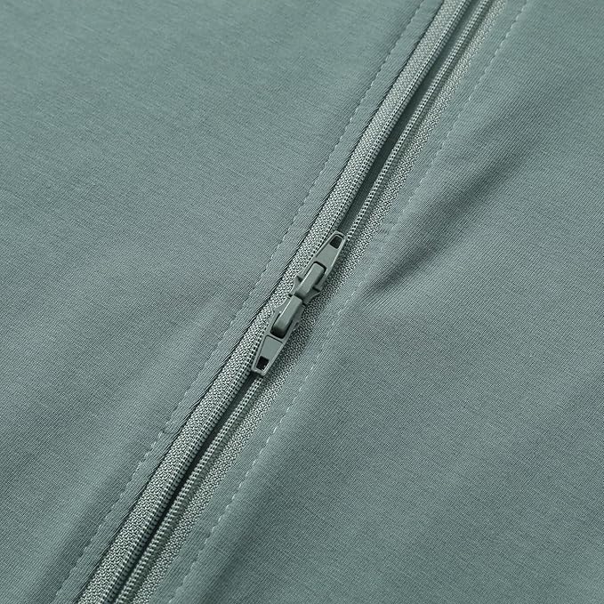 JunNeng 2 Pack Footless Long/Short Sleeve Baby Romper with Zipper Cotton Infant Sleepwear