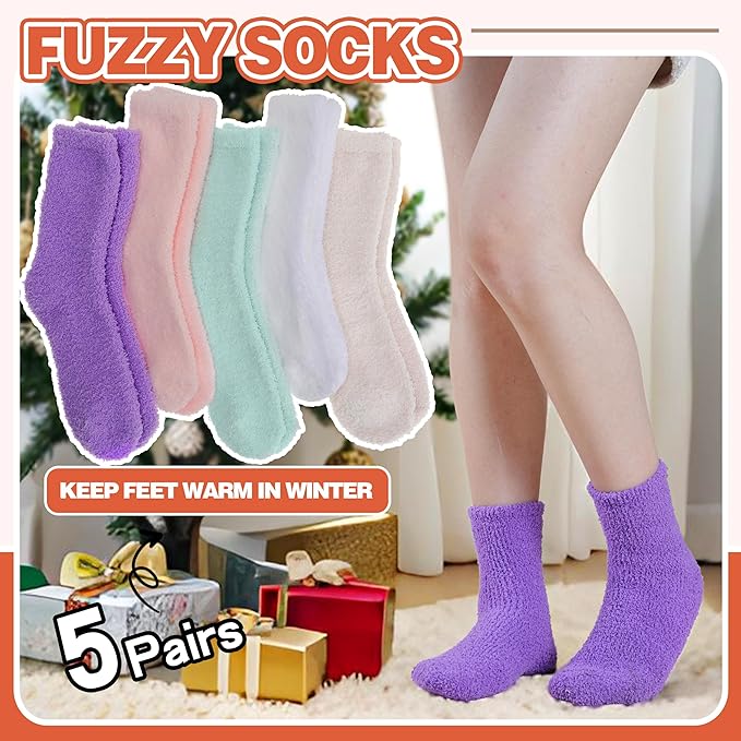 Fuzzy Socks Fluffy Thick Warm Winter Soft Cozy Plush Sleep Home Fleece Cabin Soft House Socks for Women Men