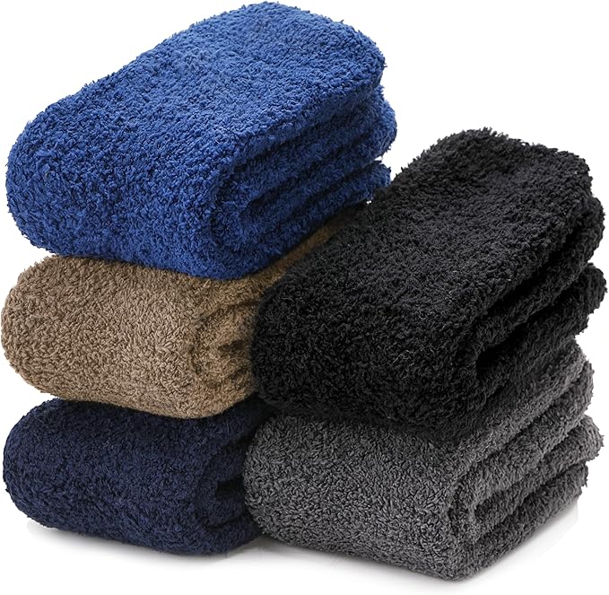 EBMORE Fuzzy Socks Warm Winter Slipper Fluffy Sleep Cozy Comfy Cabin Socks for Mens Womens