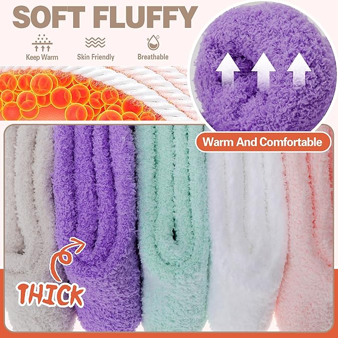 Fuzzy Socks Fluffy Thick Warm Winter Soft Cozy Plush Sleep Home Fleece Cabin Soft House Socks for Women Men