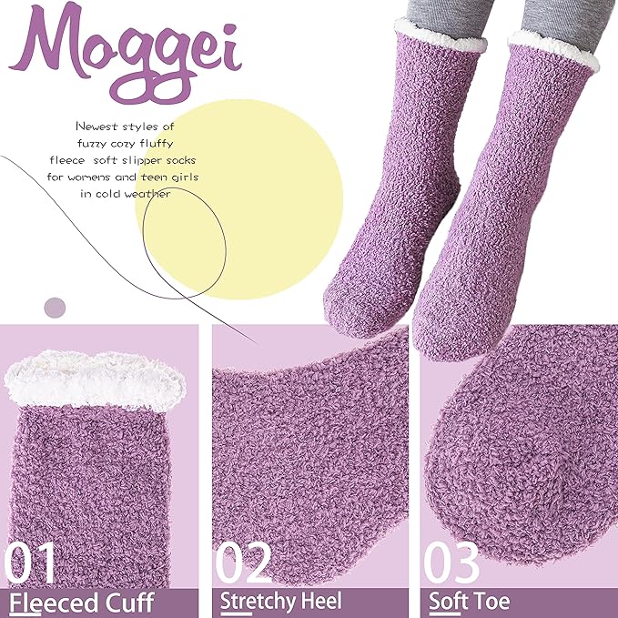 Fuzzy Socks Fluffy Thick Warm Winter Soft Cozy Plush Sleep Home Fleece Cabin Soft House Socks for Women Men