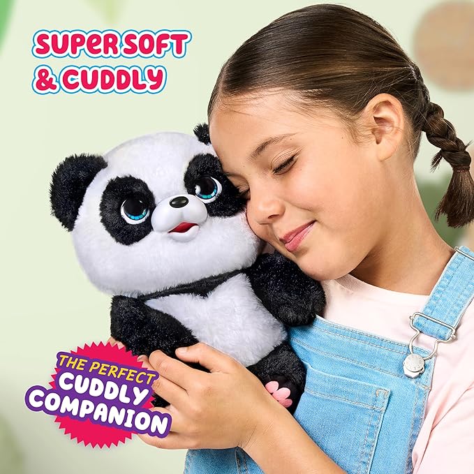 Little Live Pets My Baby Talking Panda ChuChu, Cuddly Panda Toy Plush with 50+ Sounds, Potty Dance, Kick, Feed, Kids Interactive Animal Toys Ages 4+