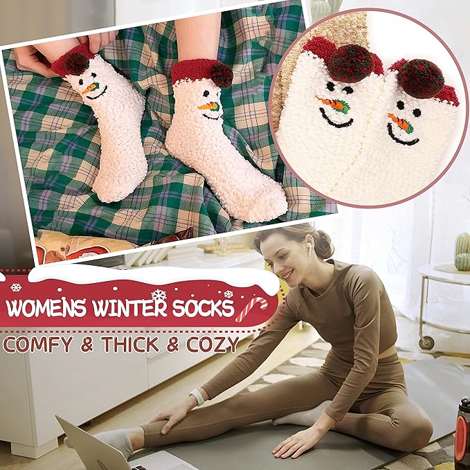 ProEtrade Fuzzy Socks for Women Teen Girls Fluffy Christmas Cozy Slipper Cabin Soft Winter Warm Fleece Socks