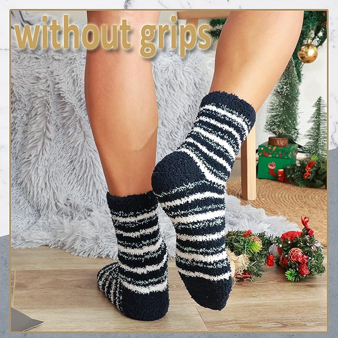 EBMORE Fuzzy Socks Warm Winter Slipper Fluffy Sleep Cozy Comfy Cabin Socks for Mens Womens