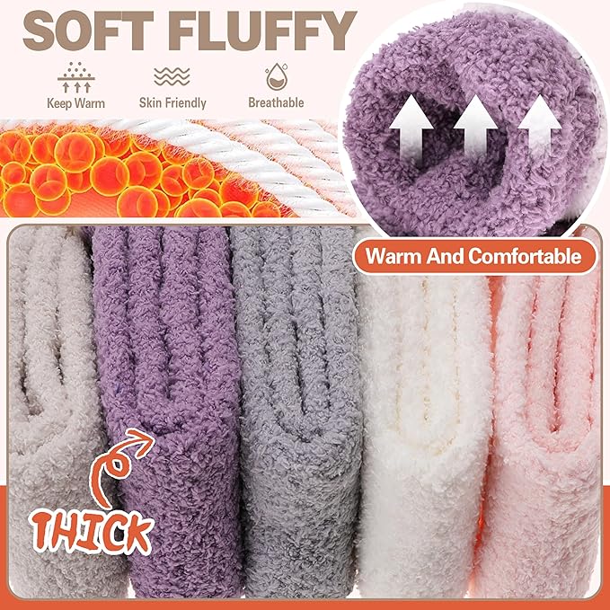 Fuzzy Socks Fluffy Thick Warm Winter Soft Cozy Plush Sleep Home Fleece Cabin Soft House Socks for Women Men