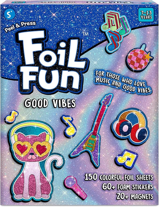 Skillmatics Foil Fun - Good Vibes, 20+ DIY Foil Art Magnets, Mess-Free Craft Kit, 60+ Foam Stickers, Creative Activity for Kids, Tweens, Teens (Ages 7-13), Adults, Gifts, Travel, Party Favor