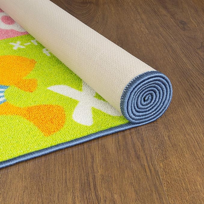 KC Cubs 3x5 ABC Alphabet Animal Rug – Educational Non-Slip Play Mat for Kids, Toddlers, Nursery, Classroom, Playroom, Baby, Daycare, Boy & Girl Carpet