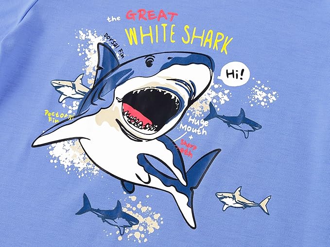 Beezizac Little Big Boys Pajamas Cozy Short Sleeves & Pants Cool 2-Piece PJ Set Kid Sleepwear Size 6-18