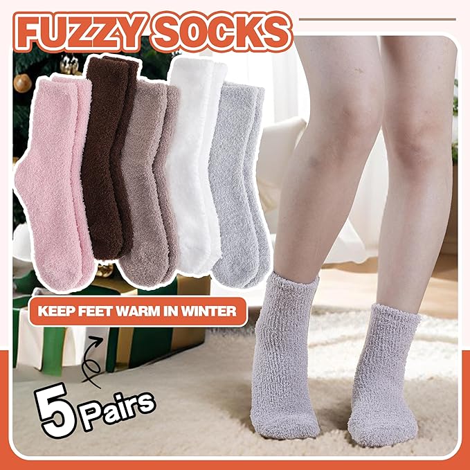 Fuzzy Socks Fluffy Thick Warm Winter Soft Cozy Plush Sleep Home Fleece Cabin Soft House Socks for Women Men